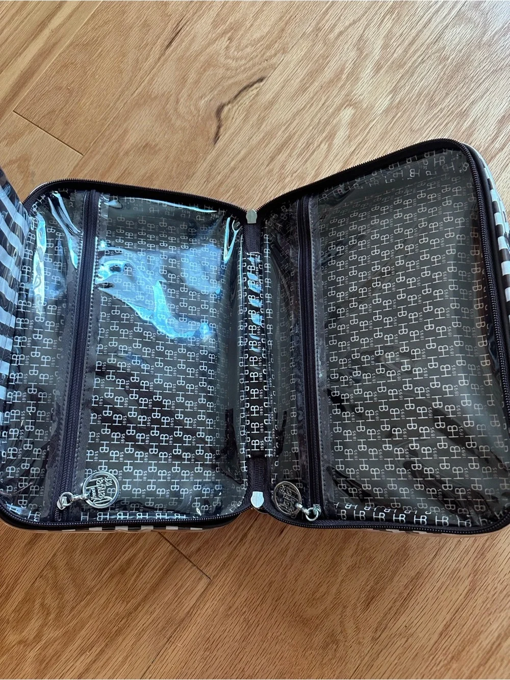 Henri Bendel Runway Girls Vtg Train Case Cosmetic Travel Makeup Toiletries Bag